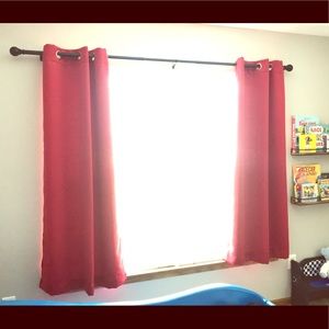 Red black out curtains, like new!